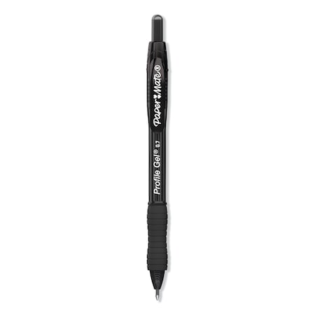 Paper Mate Profile Gel Pen, Retractable, Medium 0.7 mm, Black Ink, Translucent Black Barrel, PK36 PK 2095473